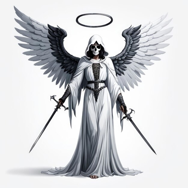 Photo angel of death on a white background