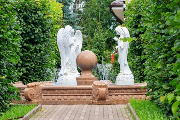 Angel fountain in Holy TrinitySaint SeraphimDiveyevo Monastery in Diveyevo Russia