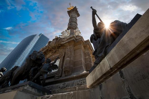 Angel of Independence monument in historic center of Mexico City