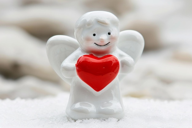 Ангел поцеловал вечность Белые обои День святого Валентина