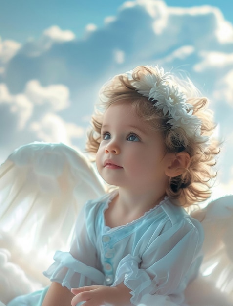 Photo angel magnificent illustration photos with big pair of wings and bright halo