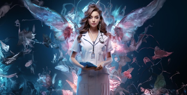 angel Nurse magical professional image showing health care hd wallpaper