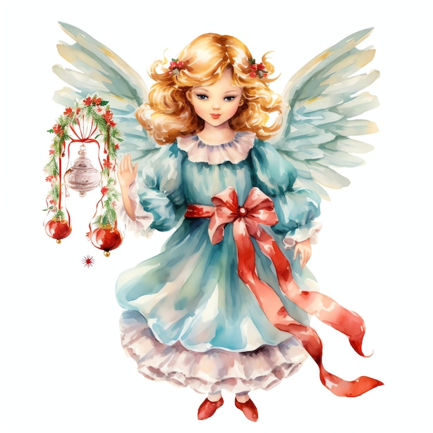 Angel Ornaments watercolor winter