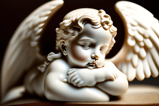 An Angel Porcelain angel or cupid statue