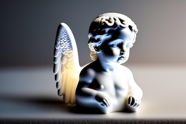 An angel porcelain angel or cupid statue