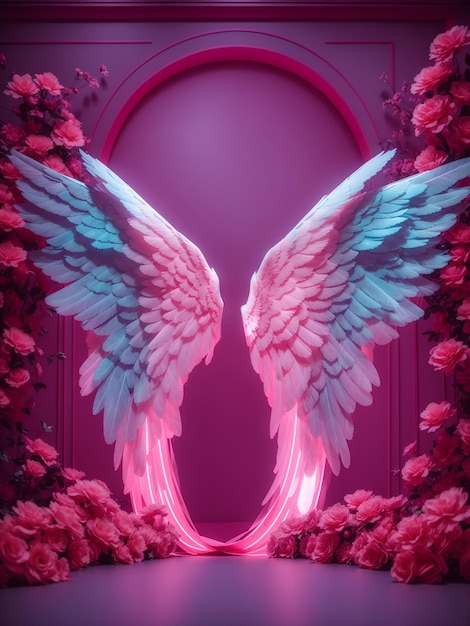 Foto sfondio digitale delle ali degli angeli