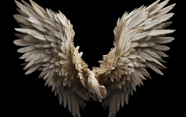 Angel wings on a black background