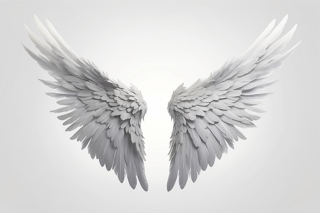 Ангелские крылья изолированы на белом фоне с отрезанной частью