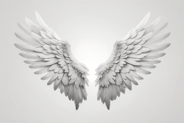 Ангелские крылья изолированы на белом фоне с отрезанной частью