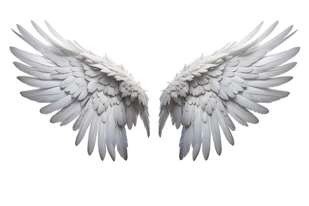 Photo angel wings isolated on white background with clipping part