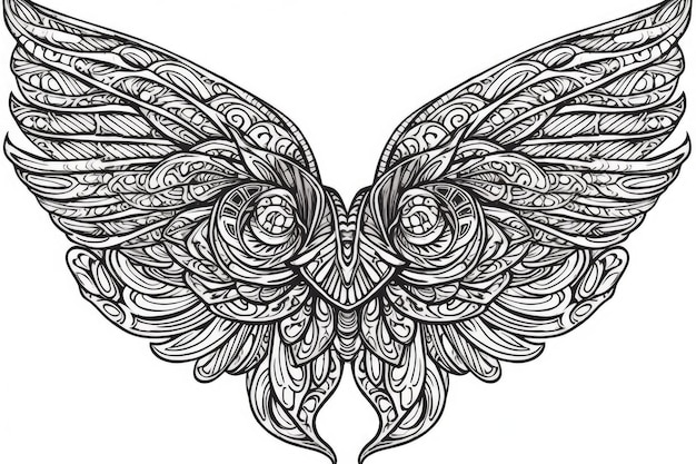 Angel Wings Tekeningen Coloring Generatieve AI