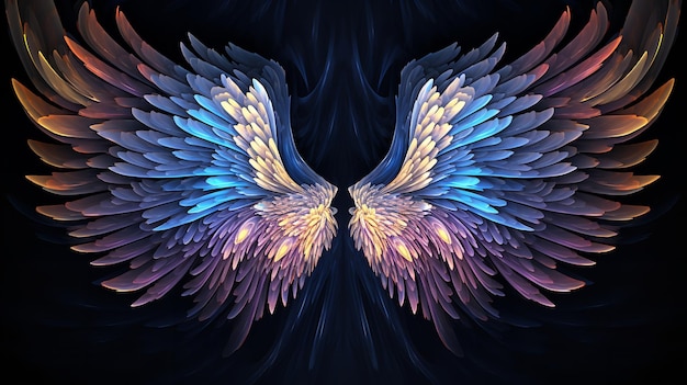 Angel wings with a clipped portion isolated on a white backdrop Generative AI
