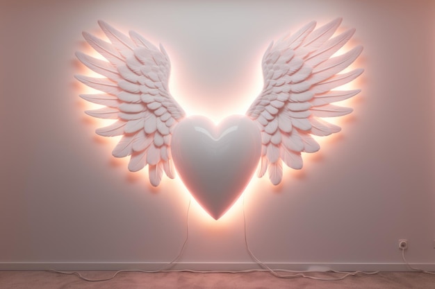 An angel wings with feathers Generative AI