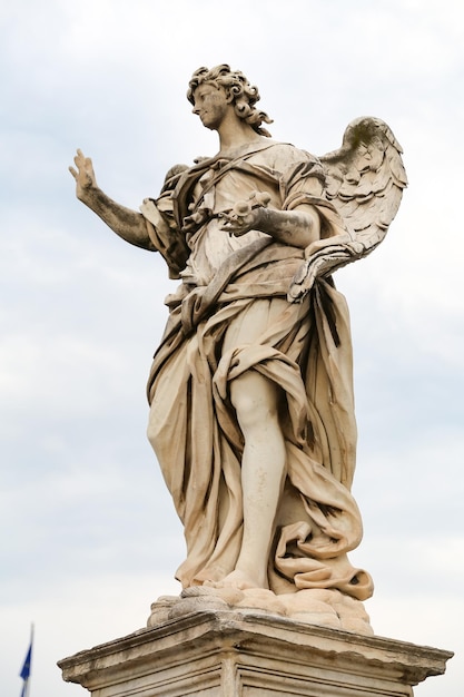 Angel with the Nails Statue in Hadrian Bridge Rome Italy