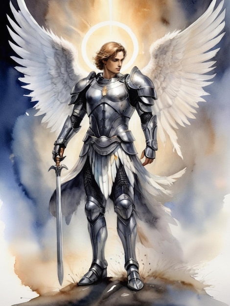 an angel with a sword and the words angel on it