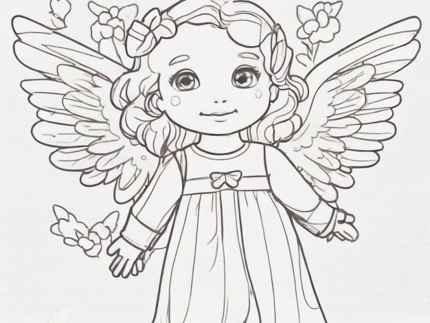 Foto pagina da colorare disegni di angeles per bambini