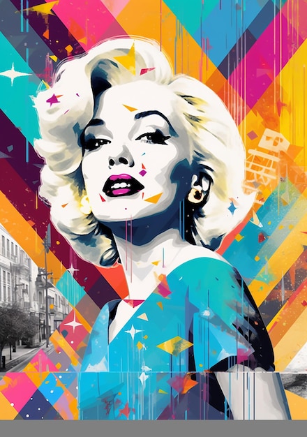 Premium AI Image | Angelous Marilyn Monroe geometric portrait pop art ...