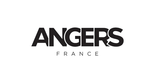 Foto angers nell'emblema della francia il disegno presenta un'illustrazione vettoriale in stile geometrico con una tipografia audace in un carattere moderno le lettere grafiche dello slogan