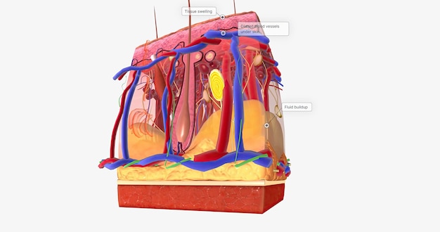 Photo angioedema is a swelling of the dermis and subcutaneous tissue