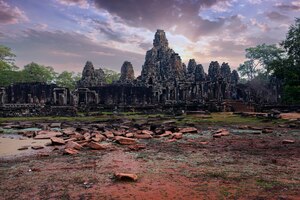angkor wat is a huge hindu temple complex in cambodia...