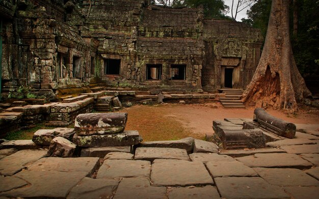 アンコールワットはカンボジアの巨大なヒンドゥー寺院の複合体です