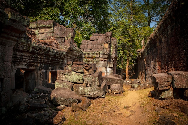 Angkor Wat is a huge Hindu temple complex in Cambodia