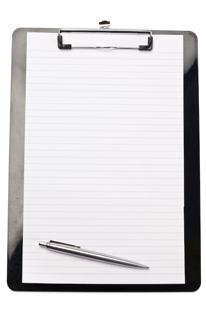 Photo angled pen at the botom of note pad