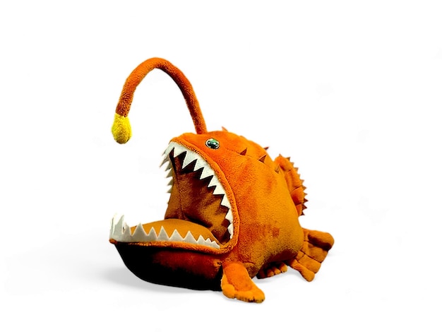 Anglerfish doll on a white background