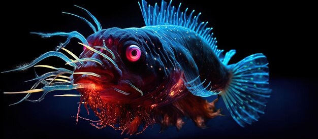 Anglerfish with bioluminescent Generative AI