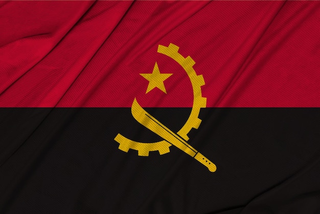 Angola 3d getextureerde wapperende vlag