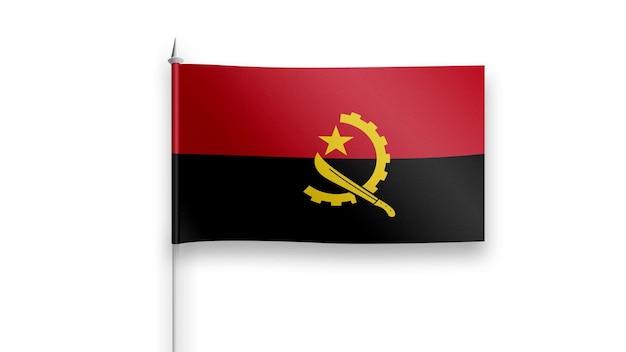 angola flag on a white background