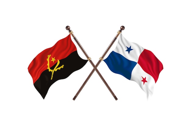 Angola versus Panama Two Countries Flags Background