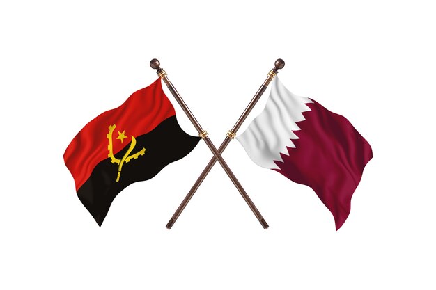 Angola versus Qatar twee landen vlaggen achtergrond