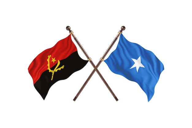 Angola versus Somalië twee landen vlaggen achtergrond