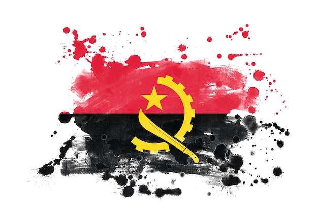 Angola vlag grunge geschilderde achtergrond