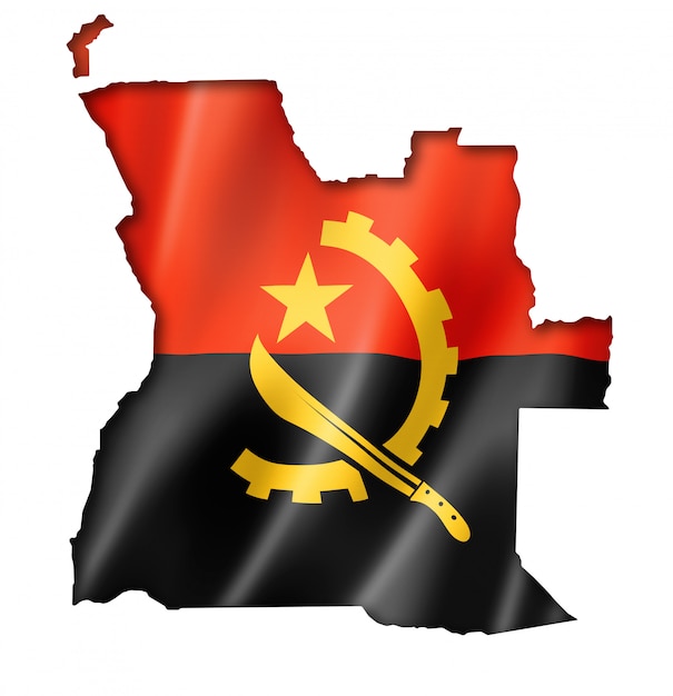 Photo angolan flag map
