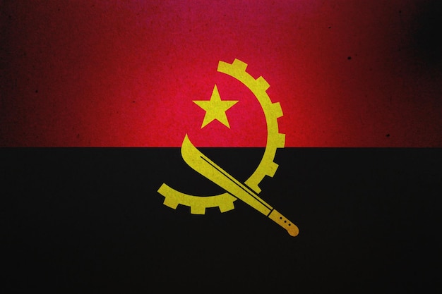 Angolan Flag printed on a paper