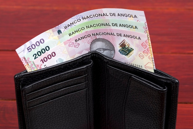 Angolan money - Kwanza in the black wallet