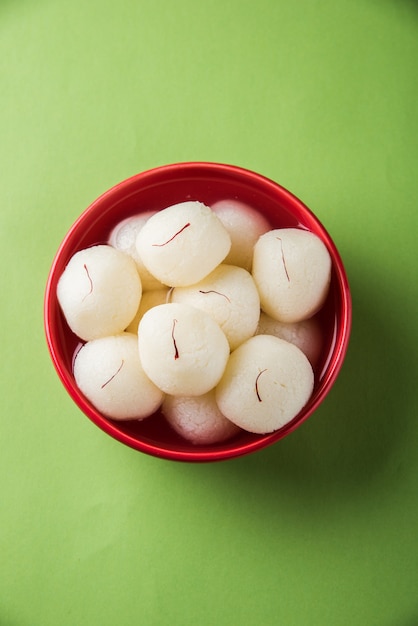 Angoori or mini Rassgulla or Rosogolla, famous Bengali sweet