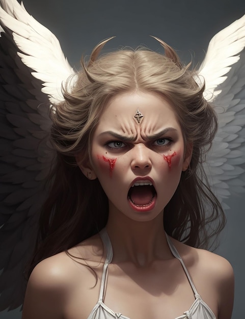 angry angel generative by Ai 03