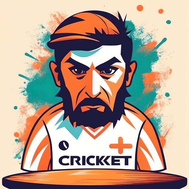 angry baseball player with cricket ballcricket player with bat and ball