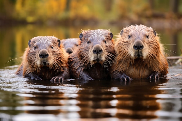 Angry beavers in the water