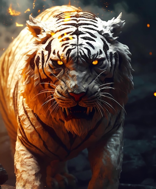 Angry brutal tiger