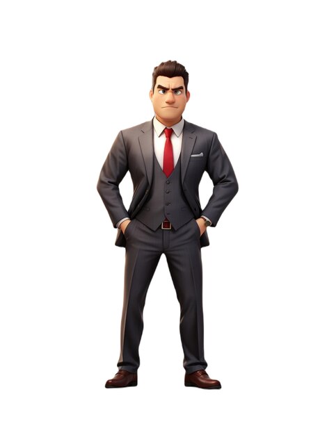 Angry businessman cartoon character isolated