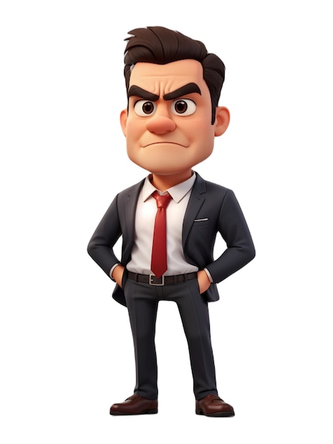 Angry Businessman cartoon character isolated