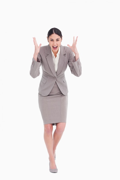 Angry businesswoman shouting