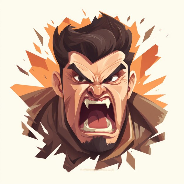 Photo angry cartoon character poster in artgerm style