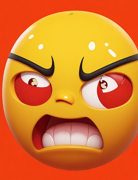 Angry cartoon emoji Photo Ai Generated