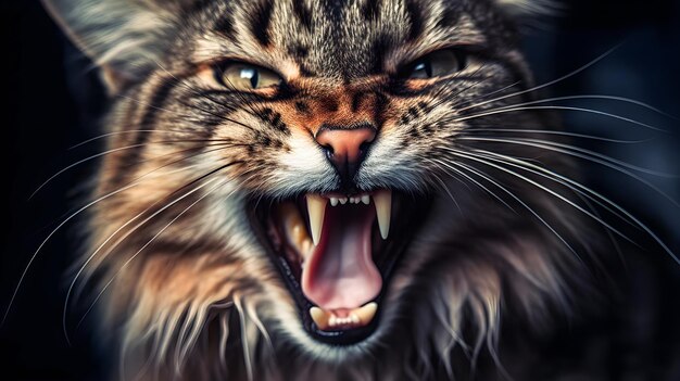 Premium AI Image  A cat with an angry expression on its face