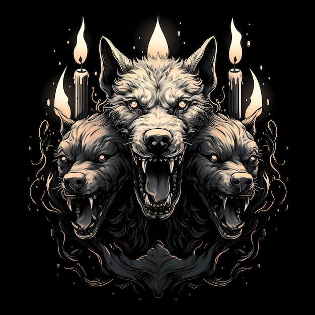 Angry Cerberus Illustration